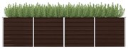 vidaXL Canteiro elevado de jardim aço galvanizado 320x80x77cm castanho