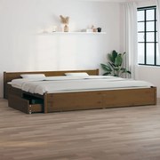 Estrutura cama c/ gavetas 180x200cm 6FT Super King castanho-mel