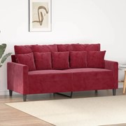 vidaXL Sofá de 2 lugares veludo 140 cm vermelho tinto
