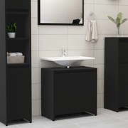 vidaXL Armário casa de banho 60x33x61 cm contraplacado preto