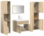 vidaXL 5 pcs conj. móveis casa banho derivados madeira carvalho sonoma
