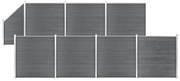 vidaXL Painel vedação WPC 7 quadrados 1 inclinado 1311x186 cm cinzento