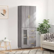 vidaXL Armário alto 69,5x34x180 cm derivados de madeira sonoma cinza