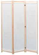 vidaXL Divisória de quarto com 3 painéis 120x170x4 cm tecido creme