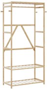 vidaXL Roupeiro com prateleiras 80x40x175 cm bambu
