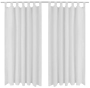 Cortinas de cetim com presilhas, 2 pcs 140 x 175 cm branco