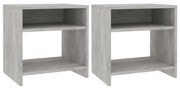vidaXL Mesas de cabeceira 2 pcs derivados de madeira cinzento cimento