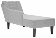 vidaXL Chaise lounge com apoio de braço direito em tecido cinza nuvem
