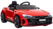 HOMCOM Carro Elétrico AUDI RS E-Tron GT 12V com 2 Motores Controlo Remoto Faróis LED Buzina Música USB 3-5km/h 103x58x41 cm Vermelho