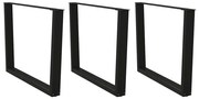vidaXL Pernas para mesa de jantar em V 3 peças, pretas, 100x(72-73,3) cm, aço