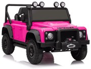 Jipe elétrico para crianças Land Rover Defender 110 SVX 12V, 4X4, luzes LED, bateria de lítio, licença ORIGINAL Rosa