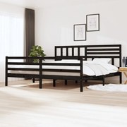 vidaXL Estrutura de cama 200x200 cm madeira maciça preto