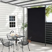 Toldo retrátil vertical 250 x 220-310 cm enrolável para exterior com altura ajustável com manivela para varanda ou piscina Preto