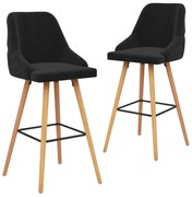 vidaXL Bancos de bar 2 pcs veludo preto