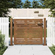 vidaXL Portão de jardim 105x80 cm aço corten design quadrados