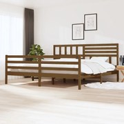 Estrutura de cama super king 180x200 cm madeira castanho-mel