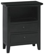 vidaXL Mesa de cabeceira 60x30x75 cm madeira de mogno maciça preto