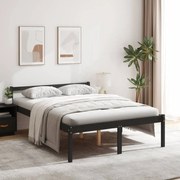 Estrutura de cama 140x190 cm pinho maciço preto