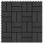 vidaXL Ladrilhos de pavimento 11 pcs WPC 1m² 30x30 cm preto