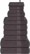 vidaXL 12pcs Conjunto de toalhas FROGN 360 g/m² antracite