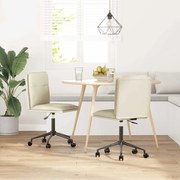 vidaXL Cadeiras de jantar 2 pcs couro artificial cor creme