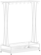 HOMCOM Suporte para Guarda-Chuva Moderno Retangular com 24 Ganchos 21 Espaços e Bandeja Recolhedora de Gotas 50x24x68 cm Branco | Aosom Portugal