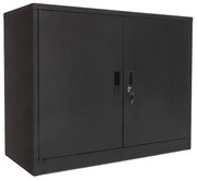 Armário Escritório 720x900x420 mm Portas de Bater Preto - Riva