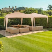 Tenda jardim dobrável 3x6m Proteção UV 50+ com saco transporte festas, eventos, feiras Bege