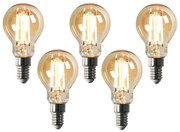Conjunto de 5 Smart E14 regulável em lâmpada LED Kelvin P45 goldline 4,9W 470 lm 1800-4000K