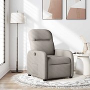 vidaXL Poltrona reclinável tecido cinzento-acastanhado