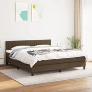 vidaXL Cama com molas/colchão 180x200 cm tecido castanho-escuro