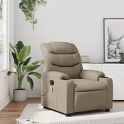 vidaXL Poltrona de massagens reclinável couro artificial cappuccino