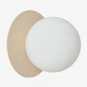 Aplique De Parede Em Ferro E Vidro Anine Tapioca Bege & Ø15 Cm - Sklum