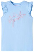 T-shirt para criança manga com folhos azul-claro 104