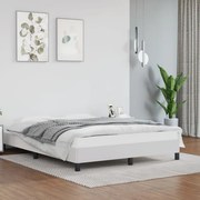 vidaXL Estrutura de cama 140x190 cm couro artificial branco