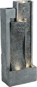 Outsunny Fonte de Água Decorativa com Iluminação LED e Vaso Fonte de Jardim Exterior em Cascata de 3 Níveis com Bomba Resistente à Intempérie para Jardim Pátio 38x19x101 cm Cinzento Escuro | Aosom Portugal