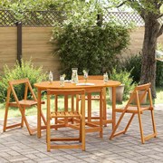 vidaXL Mesa de Jardim 5 pcs Castanho Madeira Sólida de Acácia