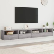 vidaXL Móveis parede TV 2pcs 100x30x30 cm deriv. madeira cinza sonoma