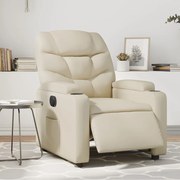vidaXL Poltrona reclinável elétrica couro artificial cor creme