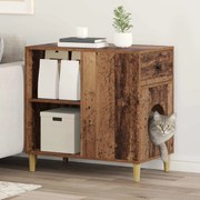 vidaXL Casa para Gatos Madeira antiga 72 x 42,5 x 70 cm