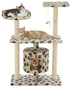vidaXL Árvore para gatos c/postes arranhadores sisal 95 cm bege