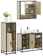 vidaXL 3 pcs conj. móveis casa banho derivados madeira carvalho sonoma