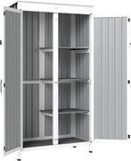 Outsunny Abrigo de Jardim 94x43x166 cm Armário para Ferramentas com 2 Prateleiras Ajustáveis e 2 Portas Preto | Aosom Portugal