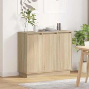 Sideboard vidaXL com LED Carvalho Sonoma 90x32x75 cm em madeira engenheirada
