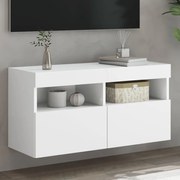 vidaXL Móvel de parede para TV com luzes LED 80x30x40 cm branco