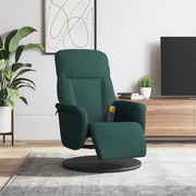 vidaXL Cadeirão massagens reclinável c/ apoio pés veludo verde-escuro