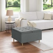 vidaXL Puff de armazenamento Cinza Escuro 80 x 80 x 45 cm tecido