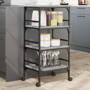 vidaXL Carrinho de cozinha 45x35x89,5 cm deriv. madeira cinza sonoma
