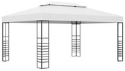 Gazebo de jardim 4x3x2,7 m aço revestido a pó branco