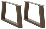 vidaXL Pés para mesa de centro em formato de V, 2 peças, aço natural, 60x(30-31,3) cm, aço